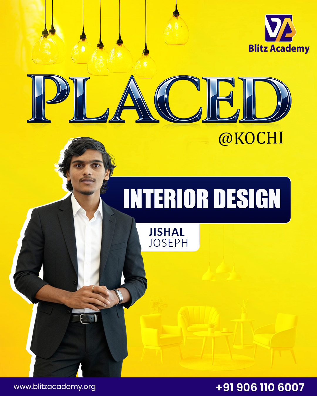 Jishal, placed as Interior design (Kochi)
